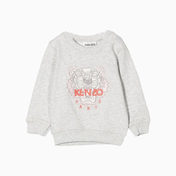 Kenzo Kid's Sweat In Marl Non Brushed Fleece Toddlers - Color: Light Grey Marl - Kids Premium Clothing -
