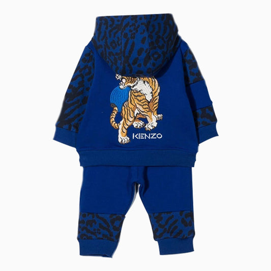 Kenzo Kid's Cardigan Hooded Tracksuit Toddlers - Color: Blue - Kids Premium Clothing -