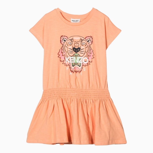 Kenzo Kid's Slub Jersey Dress - Color: Bright Red - Kids Premium Clothing -