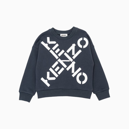 Kenzo Kid's Sweatshirt In No Brushed - Color: Charcoalgrey - Kids Premium Clothing -