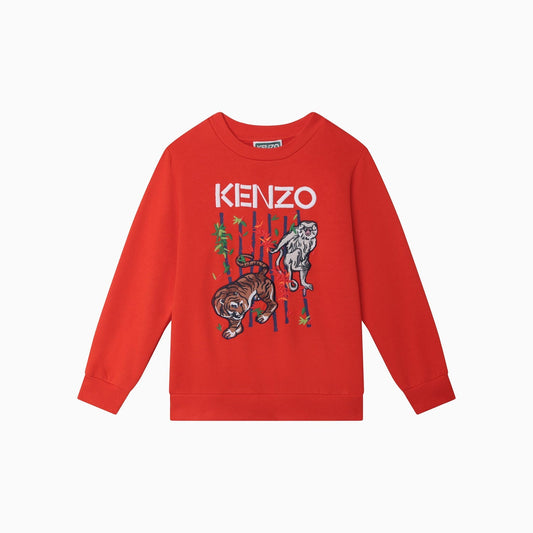 Kenzo Kid's Long Sleeves Sweatshirt - Color: Poppy - Kids Premium Clothing -