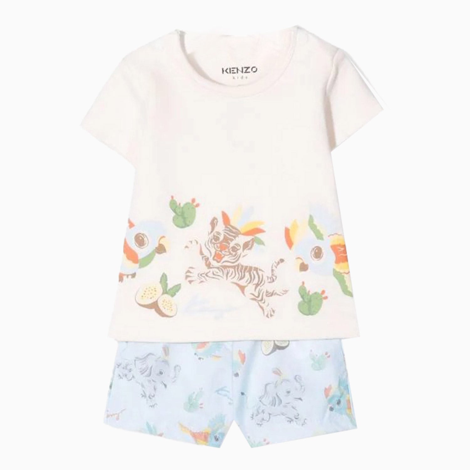Kenzo Kid's T Shirt And Short Outfit - Color: Off White - Kids Premium Clothing -