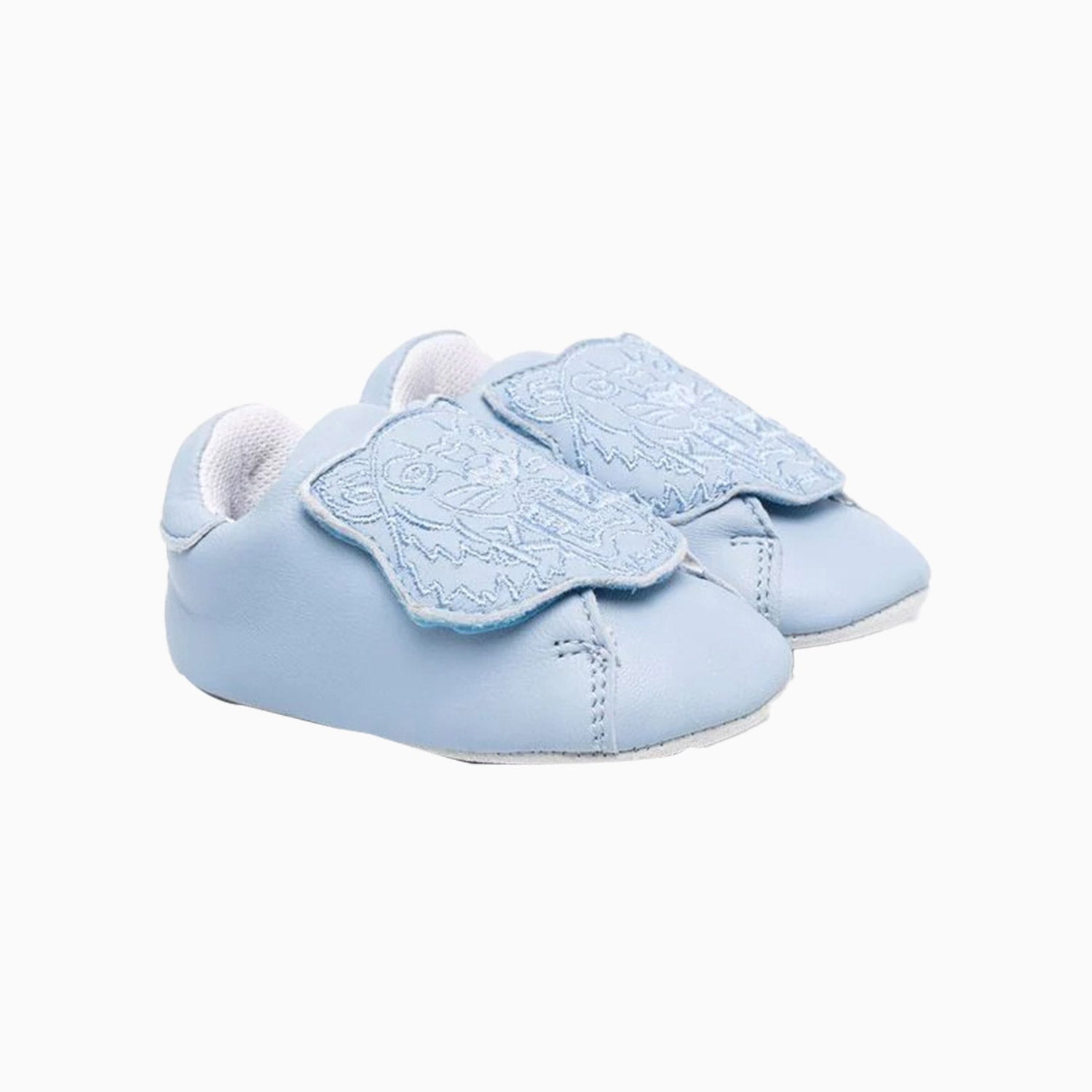 Kid's Tiger Head Motif Pre Walkers - Color: Pale Blue - Kids Premium Clothing -