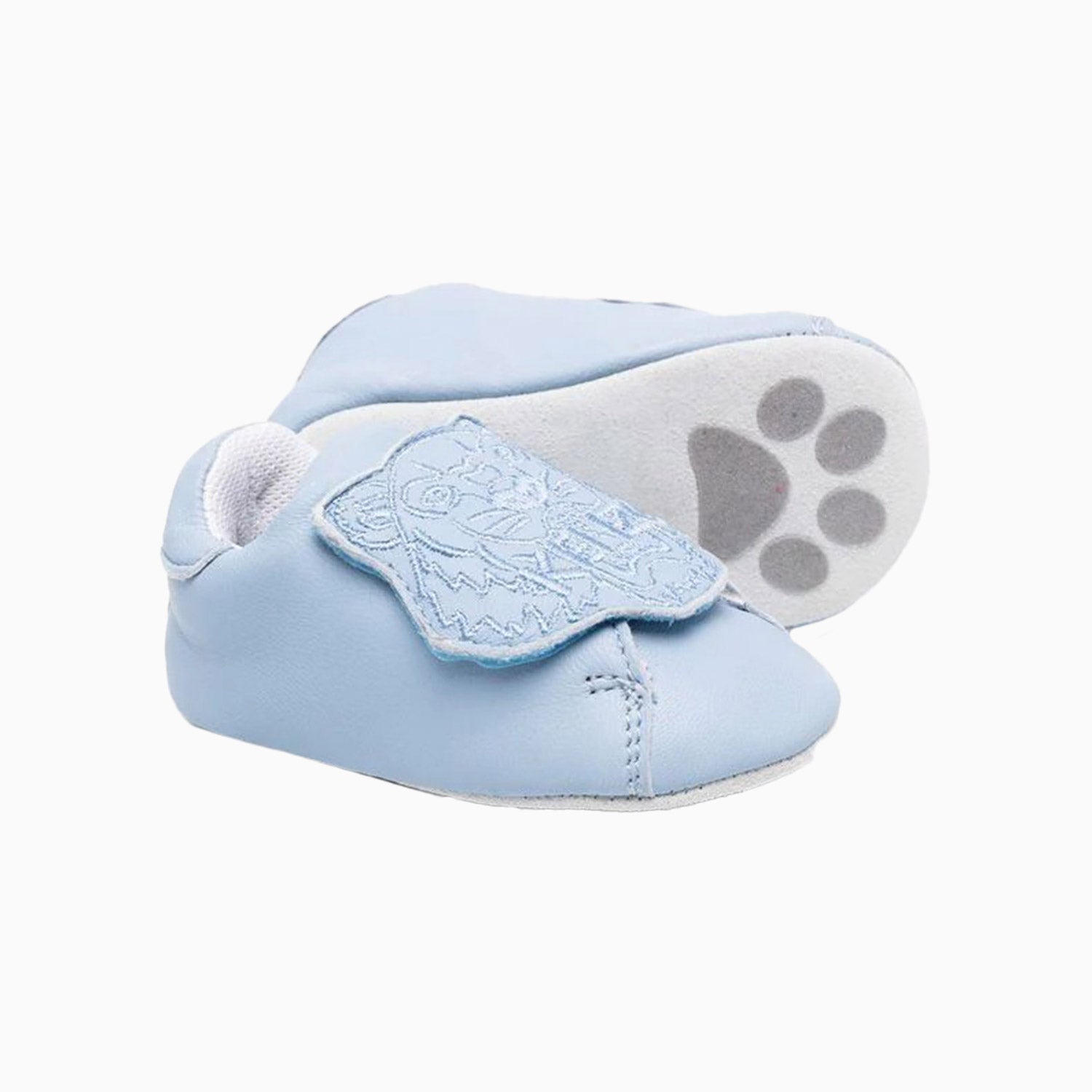 Kid's Tiger Head Motif Pre Walkers - Color: Pale Blue - Kids Premium Clothing -