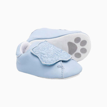 Kid's Tiger Head Motif Pre Walkers - Color: Pale Blue - Kids Premium Clothing -