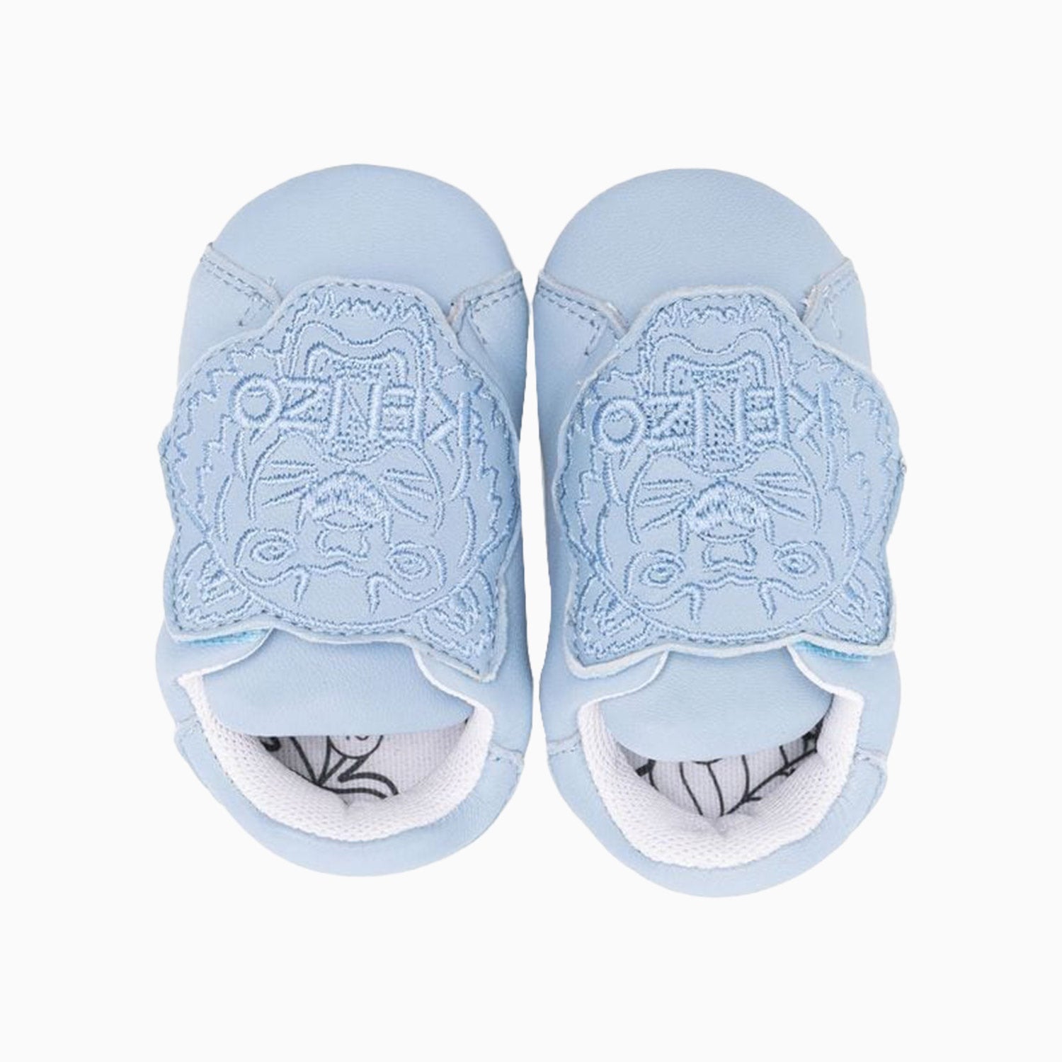 Kid's Tiger Head Motif Pre Walkers - Color: Pale Blue - Kids Premium Clothing -