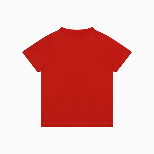 Kenzo Kid's Short Sleeves Organic Cotton T-Shirt - Color: Poppy - Kids Premium Clothing -