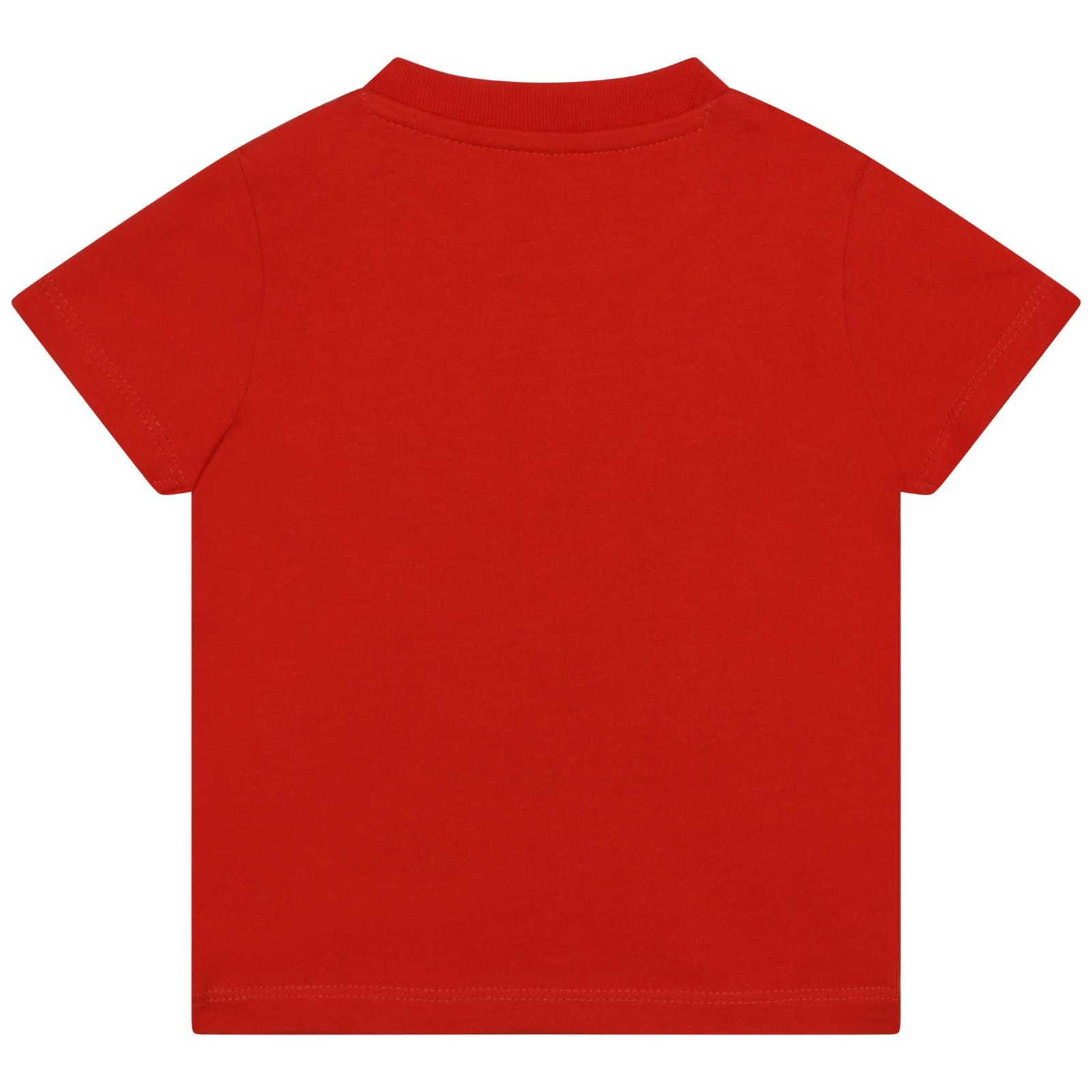Kenzo Kid's Short Sleeves Organic Cotton T-Shirt - Color: Poppy - Kids Premium Clothing -
