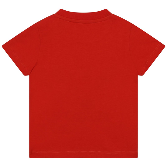 Kenzo Kid's Short Sleeves Organic Cotton T-Shirt - Color: Poppy - Kids Premium Clothing -