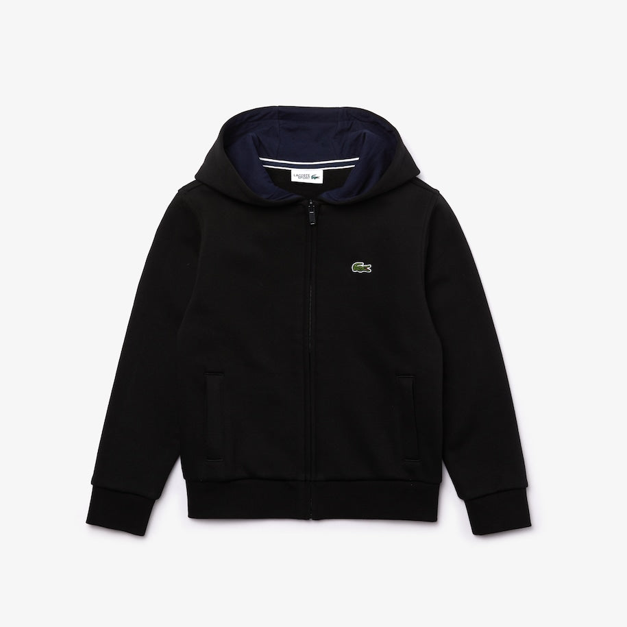 Lacoste Kid's Sport Tennis Full Zip Fleece Outfit - Color: Black Navy Blue - Kids Premium Clothing -