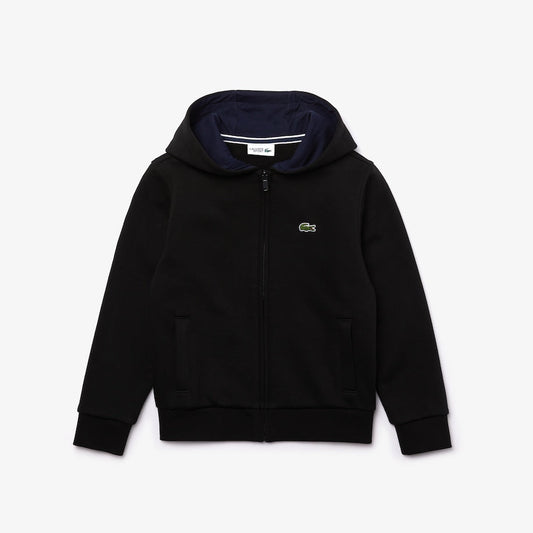 Lacoste Kid's Sport Tennis Full Zip Fleece Outfit - Color: Black Navy Blue - Kids Premium Clothing -