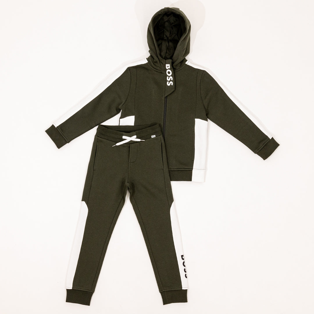 Hugo Boss Kid's Logo Printed Outfit - Color: Forest Green - Kids Premium Clothing -