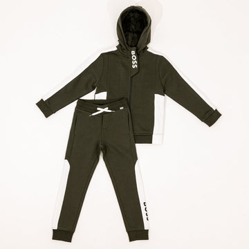 Hugo Boss Kid's Logo Printed Outfit - Color: Forest Green - Kids Premium Clothing -