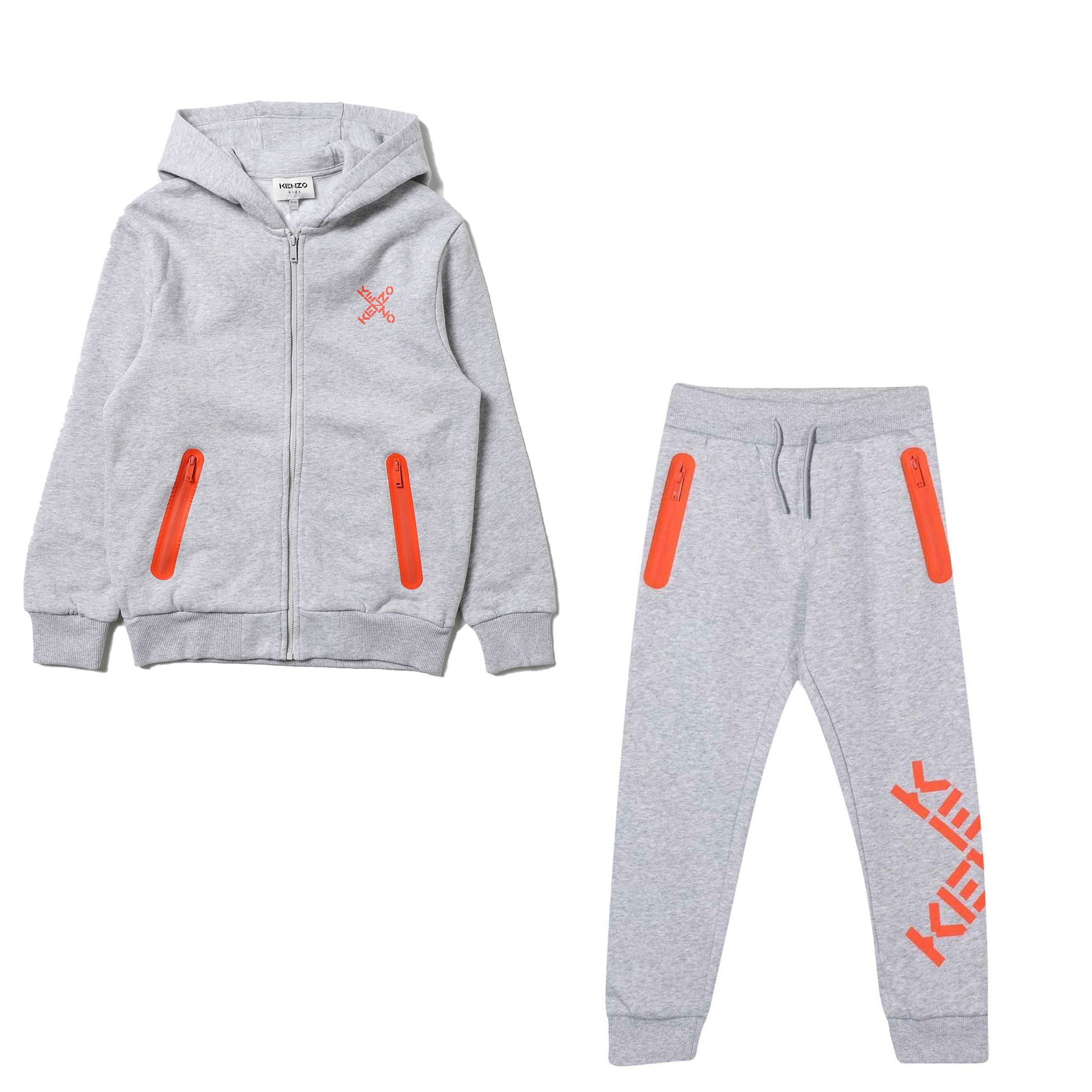 Kenzo Kid's Cardigan Fleece Outfit - Color: Grey Marl - Kids Premium Clothing -