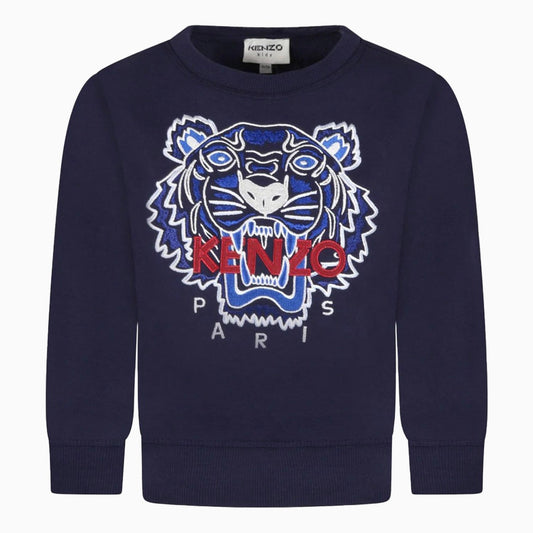 Kenzo | Big Kid's Iconic Tiger Sweatshirt - Color: ELECTRIC BLUE - Kids Premium Clothing -