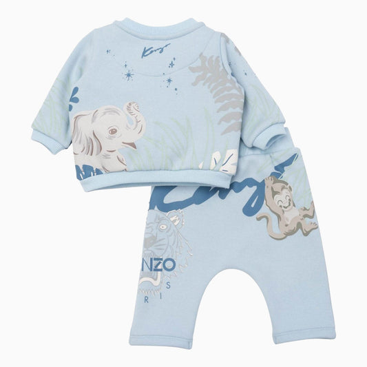 Kenzo Kid's Jungle Print Outfit - Color: Pale Blue - Kids Premium Clothing -