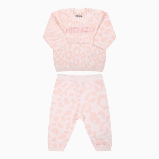 Kenzo Kid's Animal Print Outfit - Color: Pale Pink - Kids Premium Clothing -