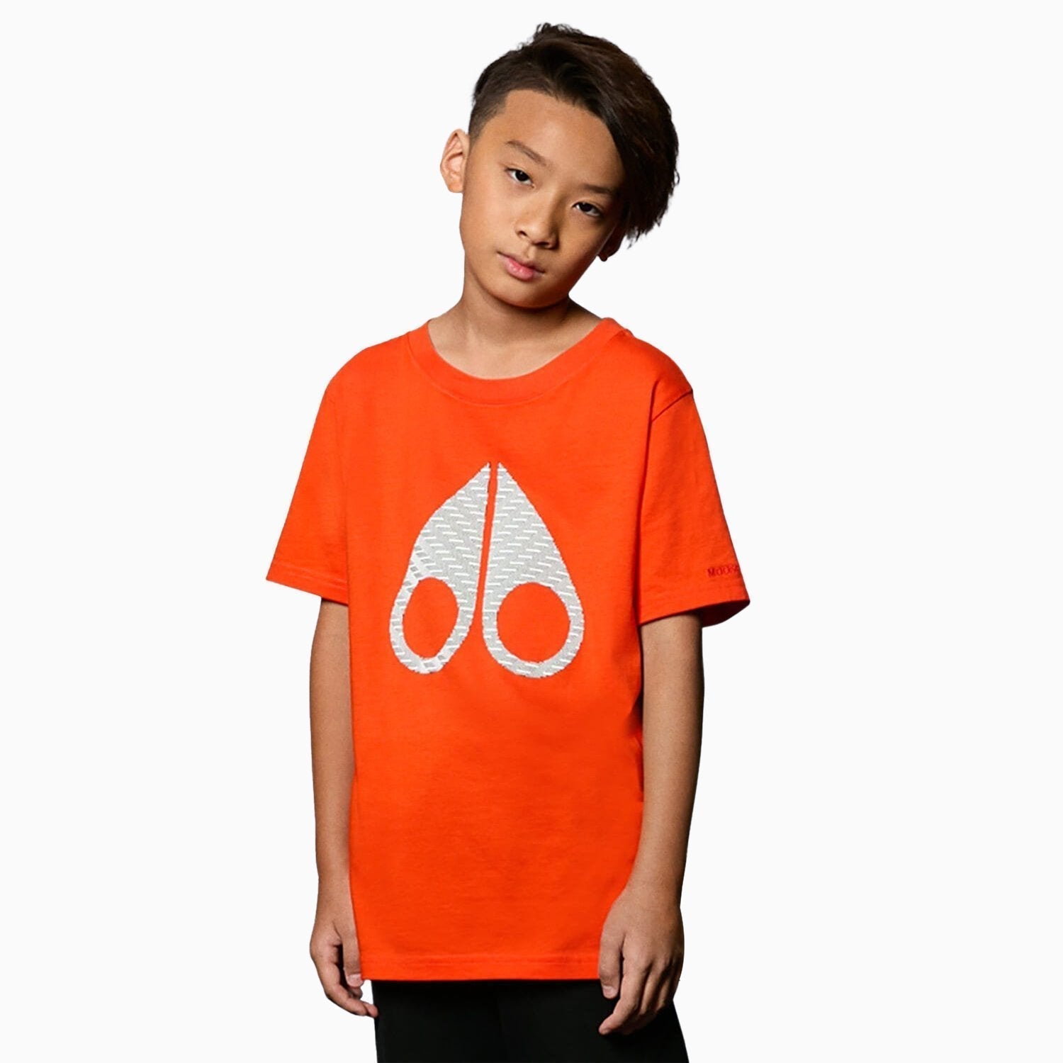 Moose Knuckles Kid's Eagle T-Shirt - Color: Orange - Kids Premium Clothing -