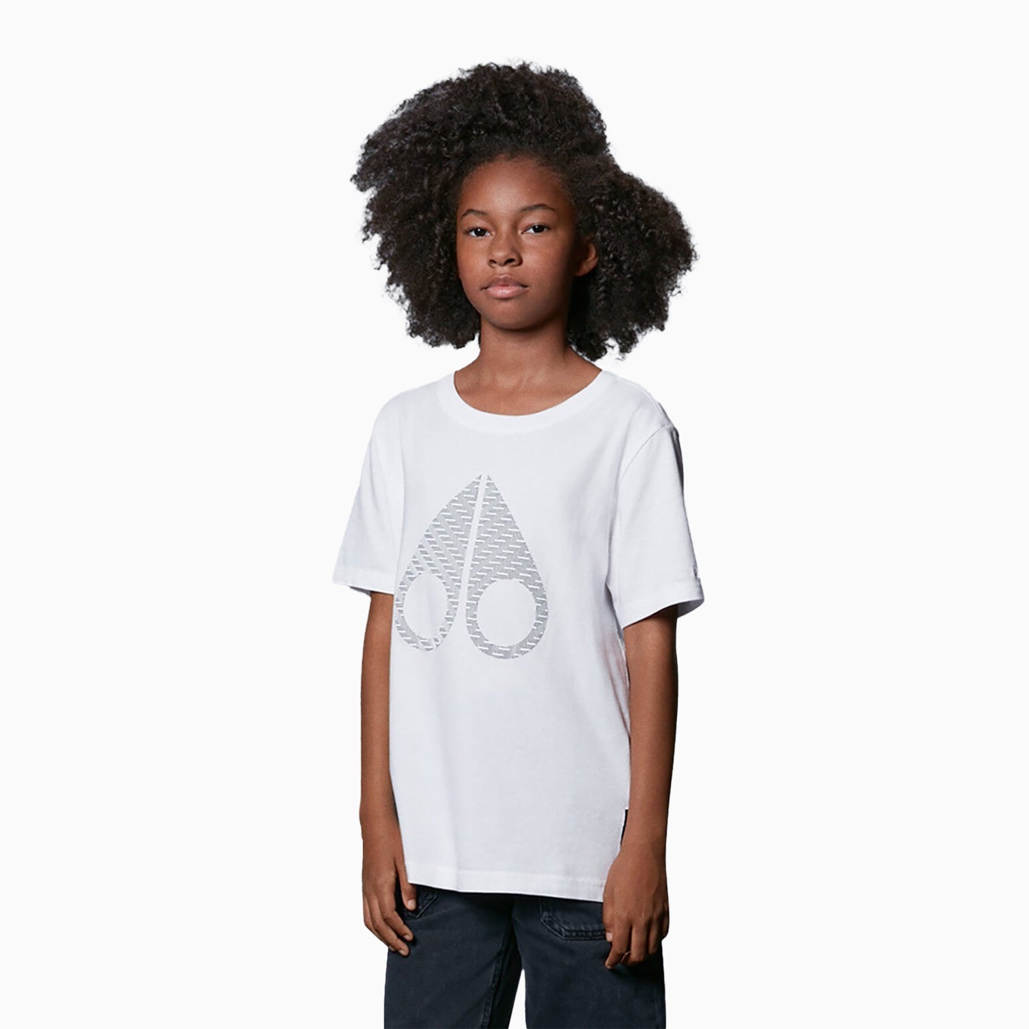 Moose Knuckles Kid's Eagle T-Shirt - Color: White - Kids Premium Clothing -