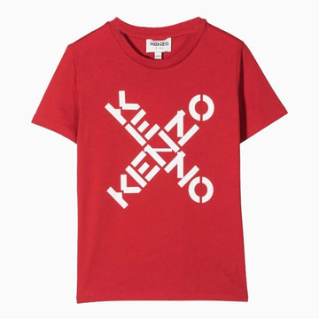 Kenzo | Kid's Logo Crew Neck T-Shirt - Color: RED - Kids Premium Clothing -