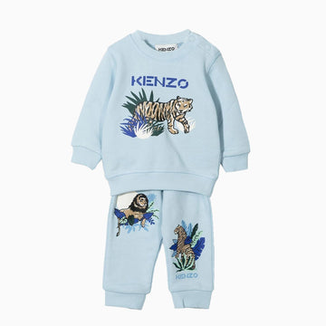 Kenzo Kid's Tiger Print Outfit - Color: Pale Blue - Kids Premium Clothing -