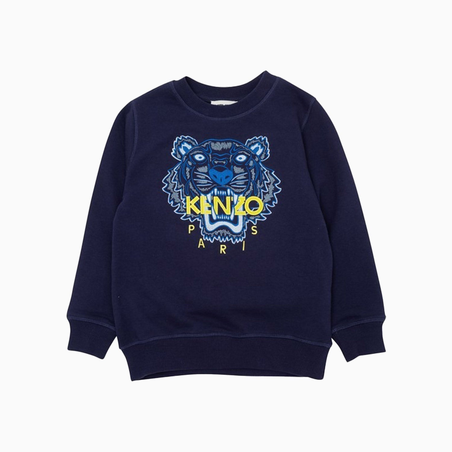 Kenzo Kid's Tiger Logo Sweatshirt - Color: Navy - Kids Premium Clothing -