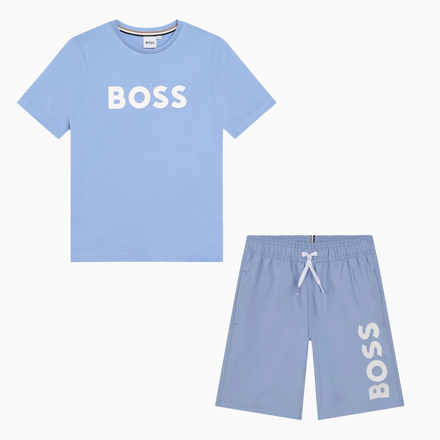 Hugo Boss Kid's Premium Big Logo Outfit - Color: Pale Blue - Kids Premium Clothing -