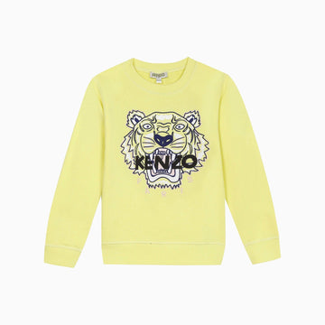 Kenzo Kid's Tiger Logo Sweatshirt - Color: Lemon - Kids Premium Clothing -