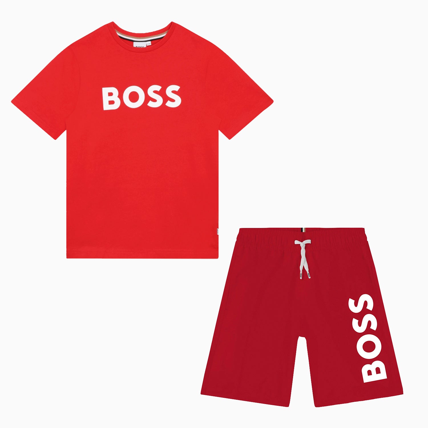 Hugo Boss Kid's Premium Big Logo Outfit - Color: Bright Red - Kids Premium Clothing -