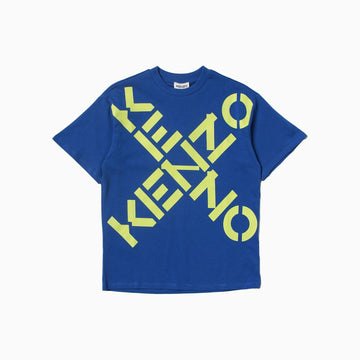 Kenzo Kid's Logo Printed T Shirt - Color: Blue - Kids Premium Clothing -