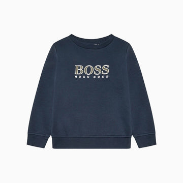 Hugo Boss Kid's French Terry Sweatshirt - Color: Navy - Kids Premium Clothing -