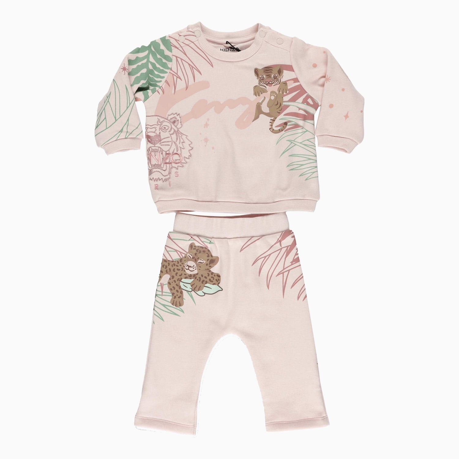 Kenzo Kid's Animal Print Outfit - Color: Pale Pink - Kids Premium Clothing -