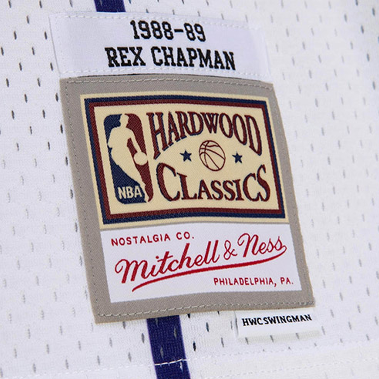 Mitchell & Ness Swingman Rex Chapman Charlotte Hornets NBA 1988-89 Jersey Youth - Color: White - Kids Premium Clothing -