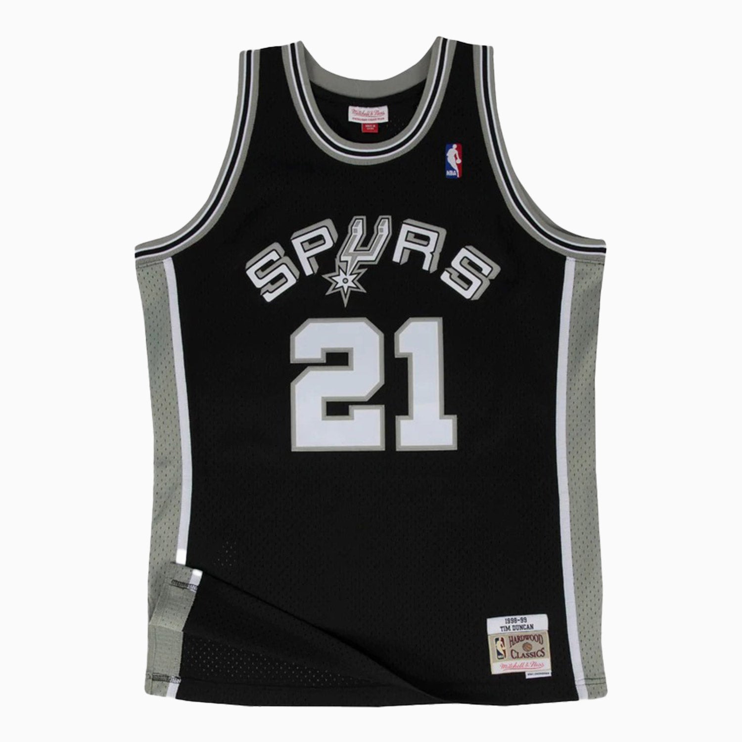 Mitchell And Ness Swingman Tim Duncan San Antonio Spurs Road NBA 1998-99 Jersey Youth - Color: Black - Kids Premium Clothing -