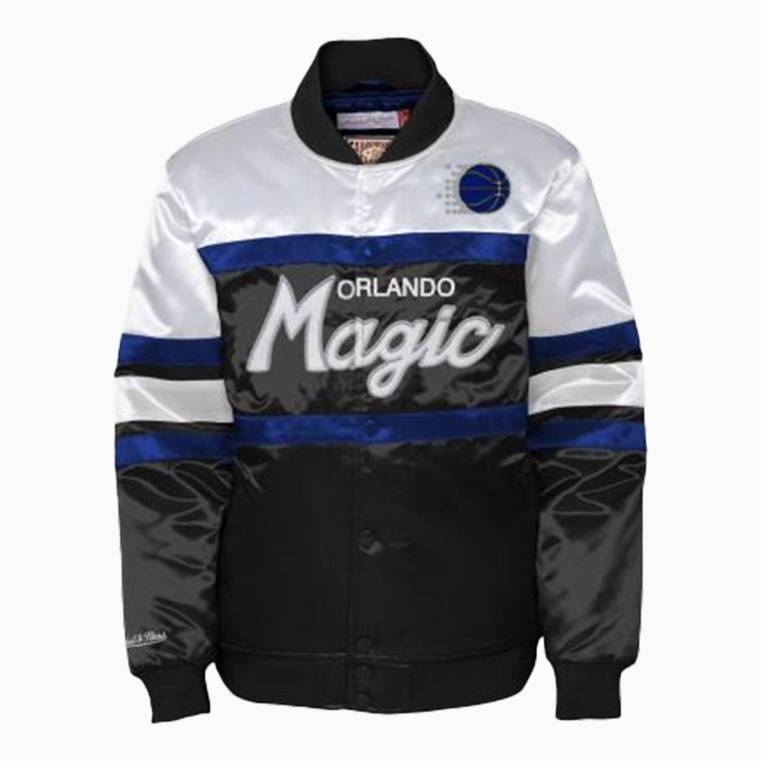 Mitchell & Ness Kid's Orlando Magic NBA Satin Jacket Youth - Color: Black White Silver - Kids Premium Clothing -