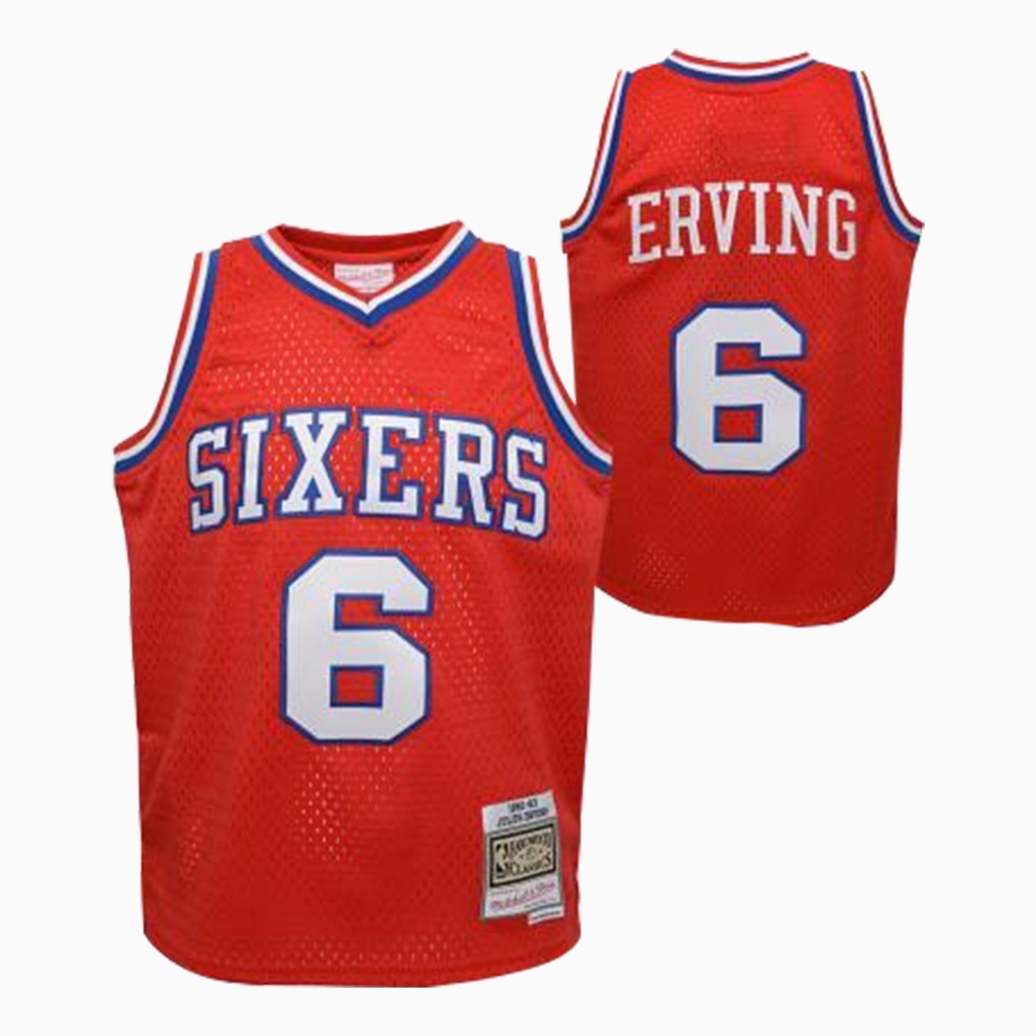 Mitchell & Ness Swingman Julius Erving Philadelphia 76Ers 1982-83 NBA Jersey Toddlers - Color: Red - Kids Premium Clothing -