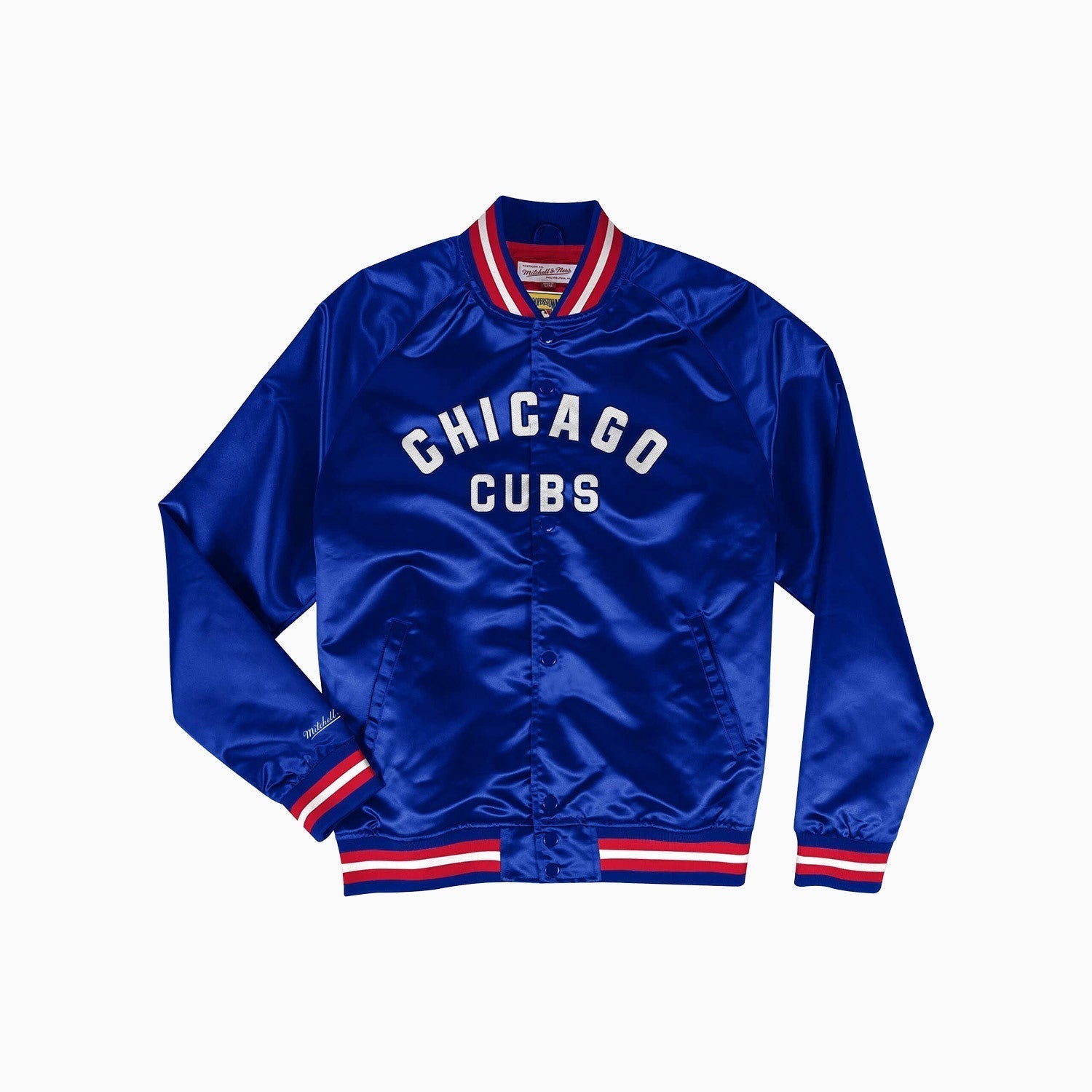Mitchell And Ness Chicago Cubs MLB Lightweight Satin Jacket Youth - Color: Capital Blue - Kids Premium Clothing -