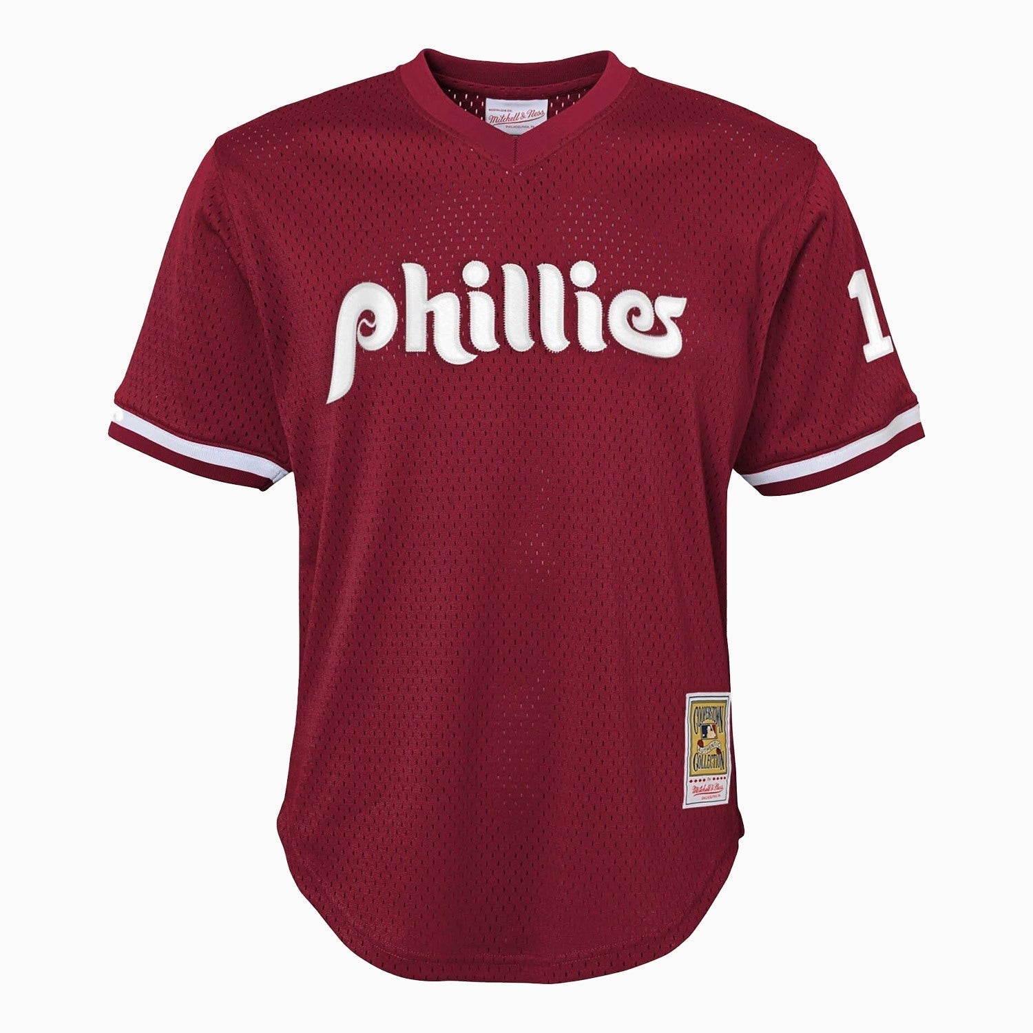 Mitchell And Ness Authentic John Kruk Philadelphia Phillies MLB 1991 Jersey Youth - Color: Cardinal - Kids Premium Clothing -