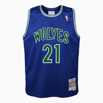 Mitchell And Ness Swingman Kevin Garnett Minnesota Timberwolves NBA 1995-96 Jersey Youth - Color: Royal - Kids Premium Clothing -