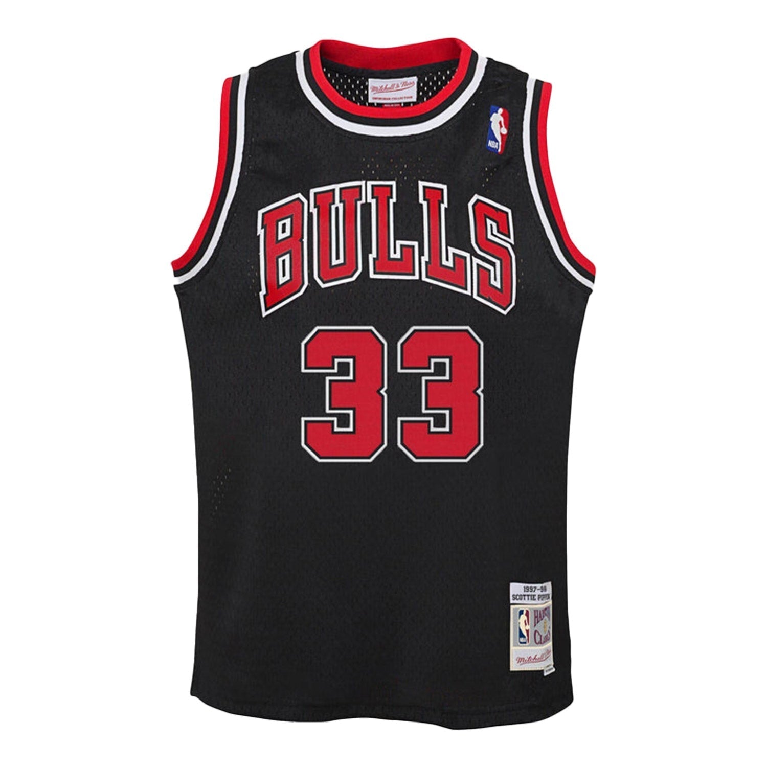 Mitchell And Ness Swingman Scottie Pippen Chicago Bulls NBA 1997-98 Jersey Toddlers - Color: Black Red - Kids Premium Clothing -