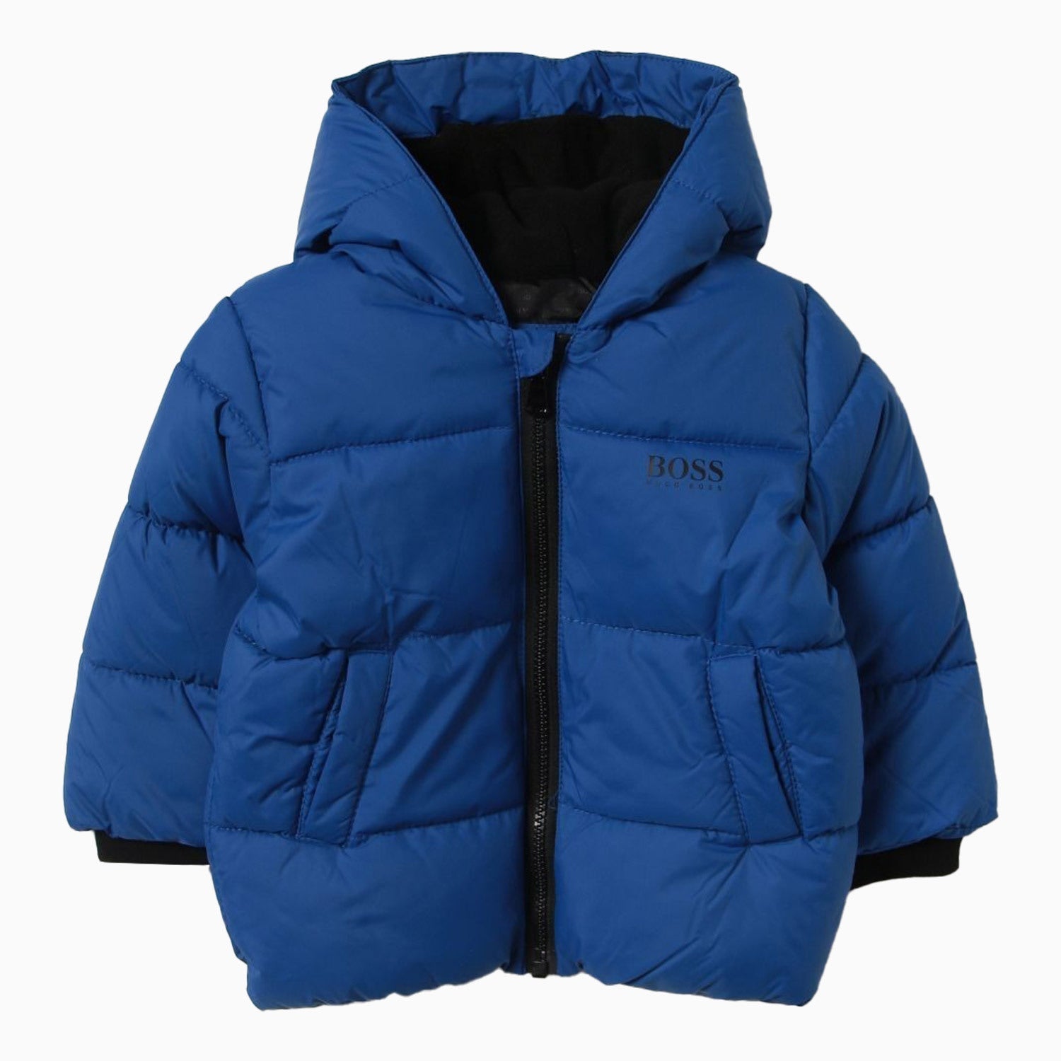 Hugo Boss Kid's Hooded Puffer Jacket - Color: Blue - Kids Premium Clothing -