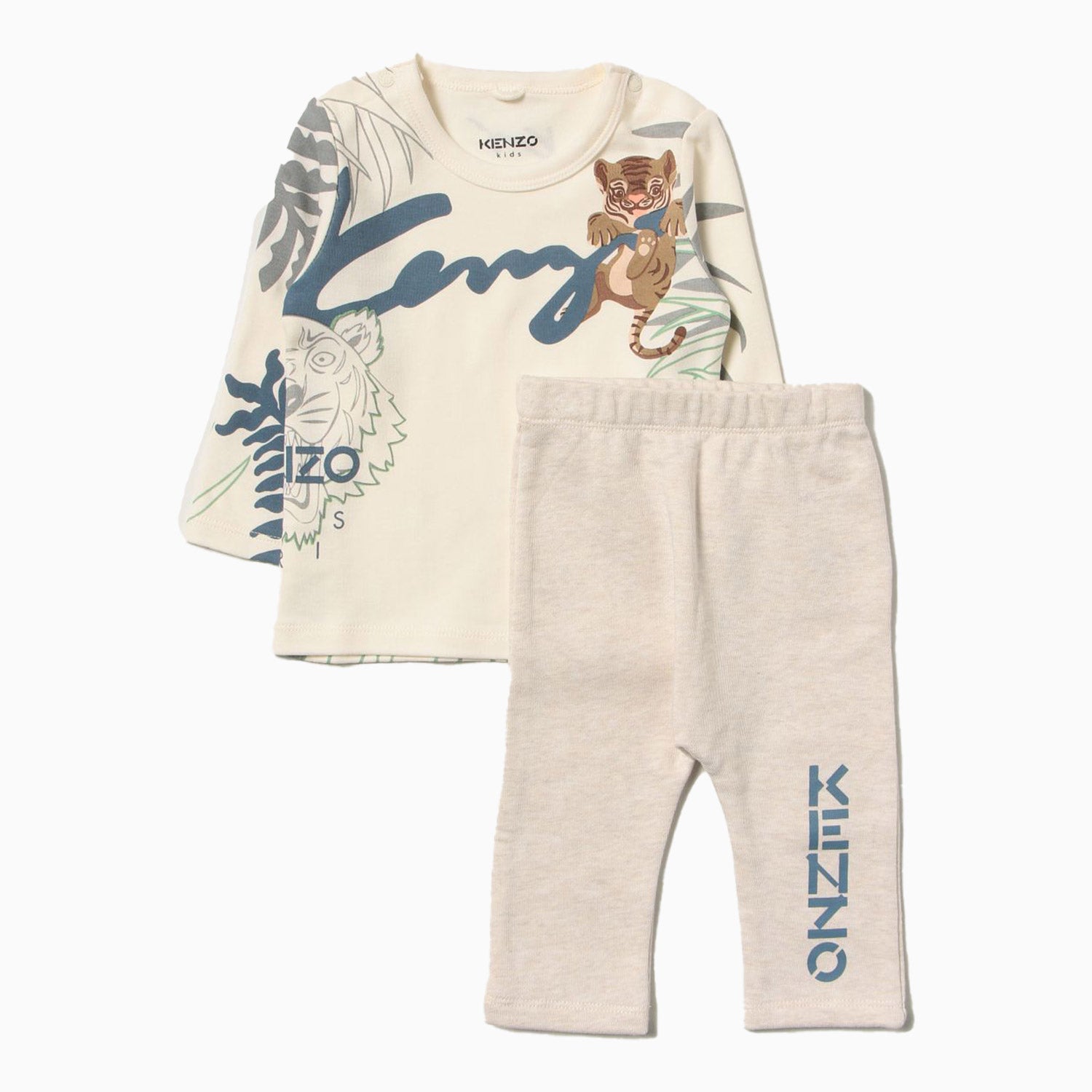 Kenzo Kid's Jungle Print Outfit - Color: Off White - Kids Premium Clothing -