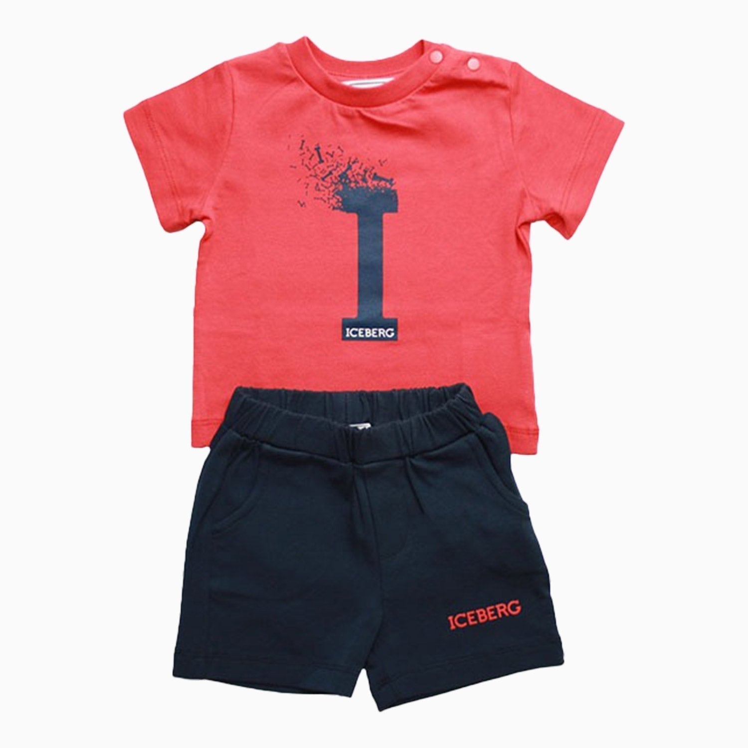 Iceberg Kid's Completo In Jersey Outfit Infants - Color: Rosso - Kids Premium Clothing -