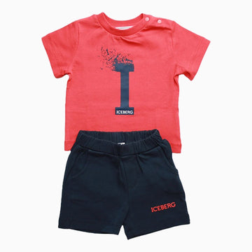 Iceberg Kid's Completo In Jersey Outfit Infants - Color: Rosso - Kids Premium Clothing -