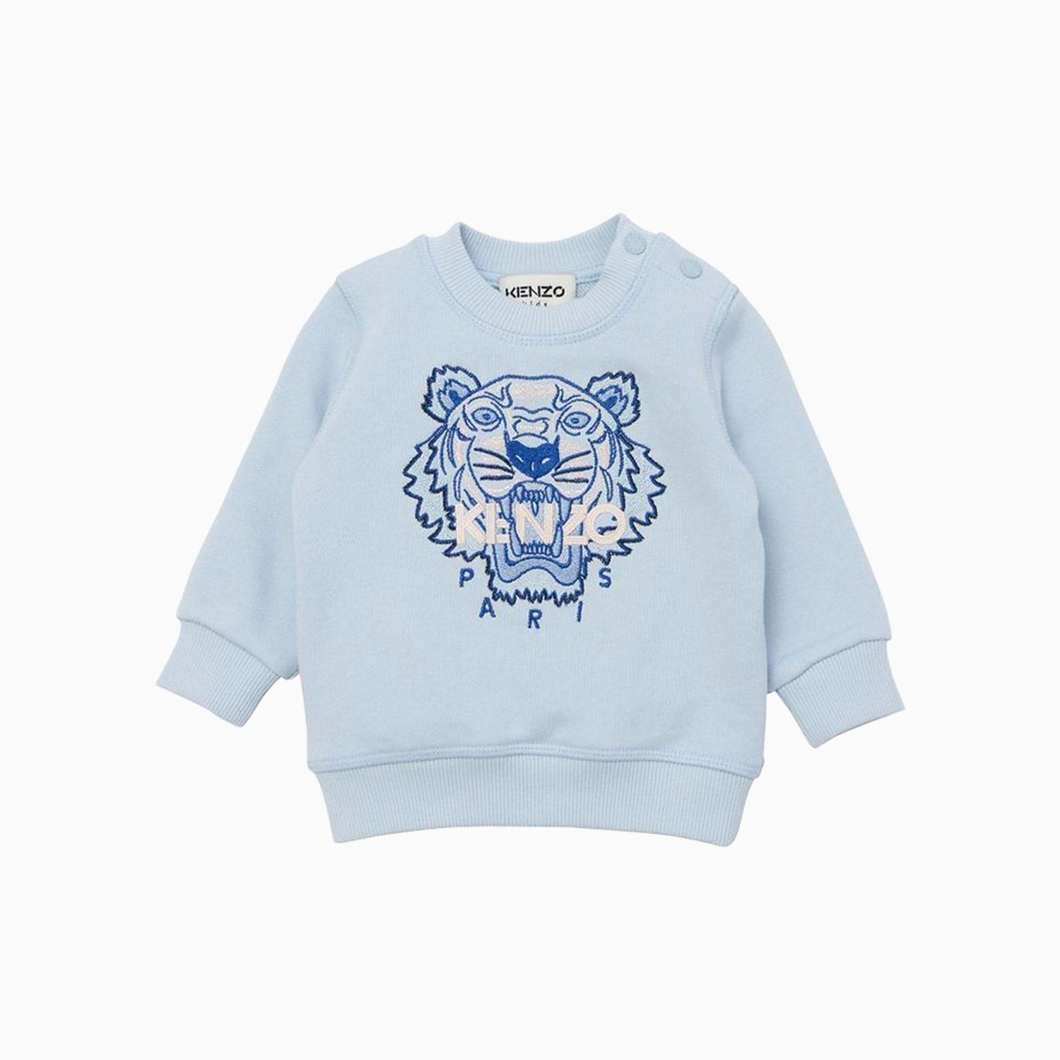 Kenzo Kid's Logo Printed Sweatshirt - Color: Pale Blue - Kids Premium Clothing -