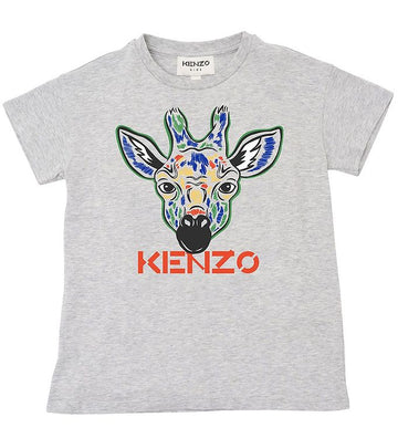 Kenzo Kid's Jiraffe Ss Tshirt - Color: Grey Marl - Kids Premium Clothing -