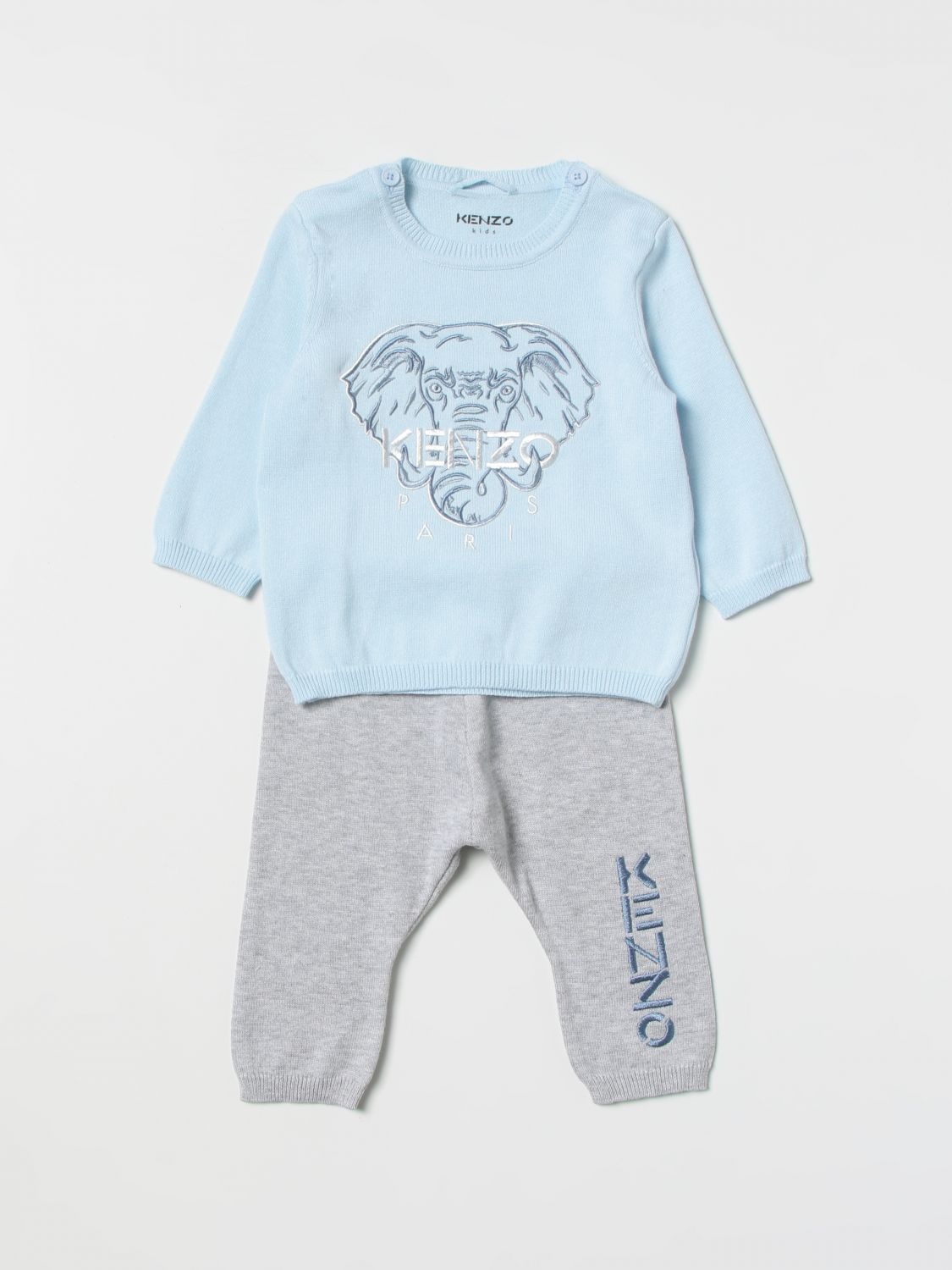 Kenzo Kid's Knitted Outfit - Color: Pale Blue - Kids Premium Clothing -