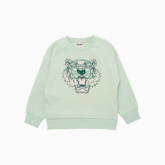 Kid's Tiger Logo Crew Neck Full Sleeve Sweatshirt