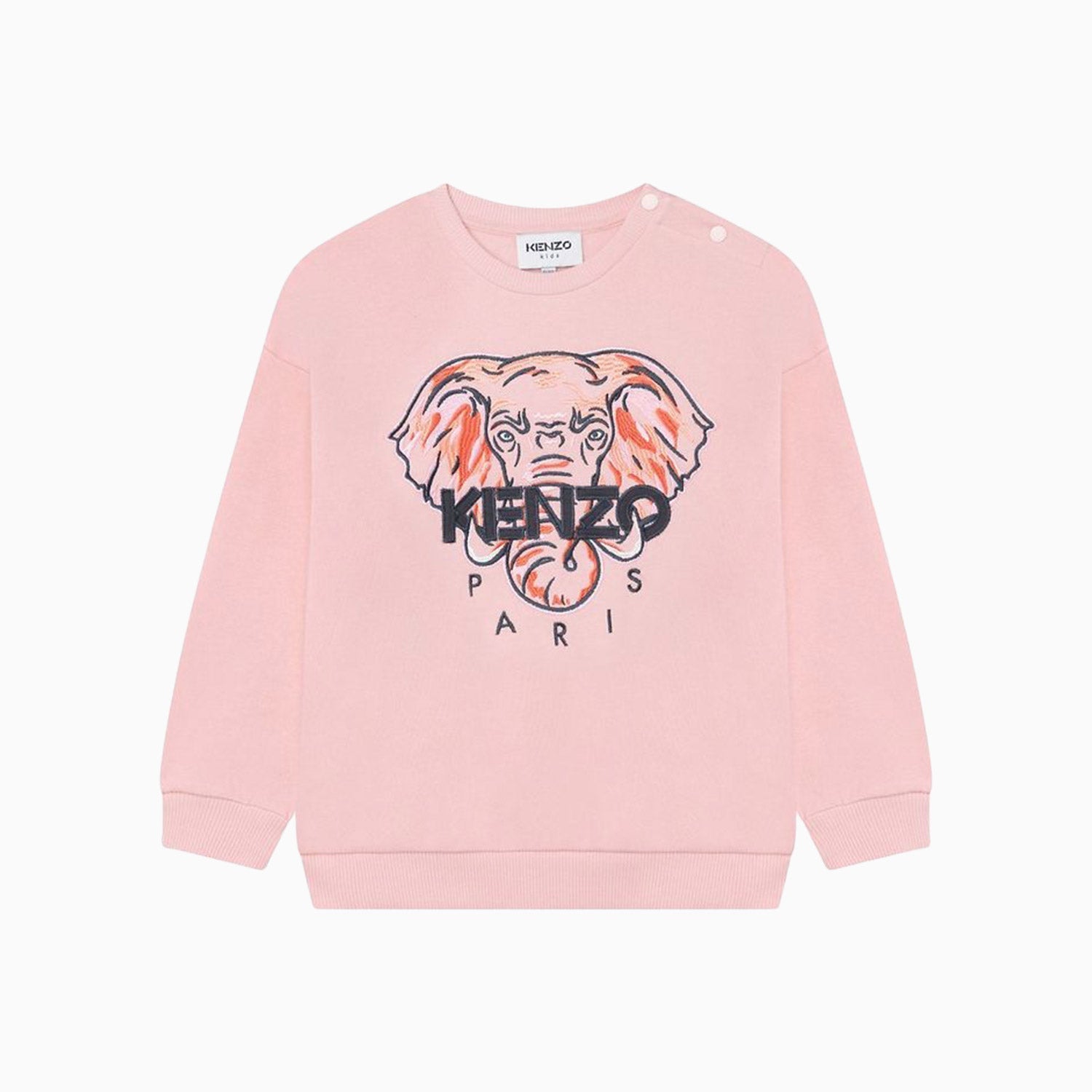 Kenzo Kid's Elephant Logo Crew Neck Sweatshirt - Color: Pink - Kids Premium Clothing -