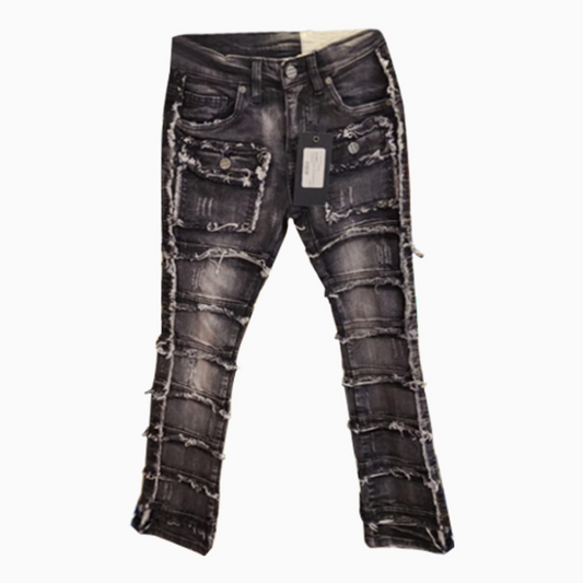 Kid's Patchwork True Stacked Denim Pant